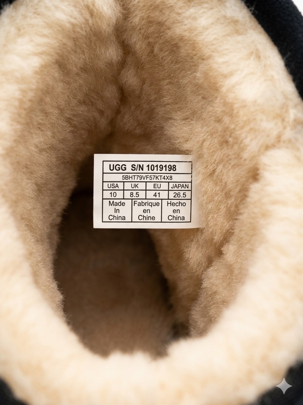 UGG Navy Suede Perforated Shearling Short Boots - Picture 5 of 5